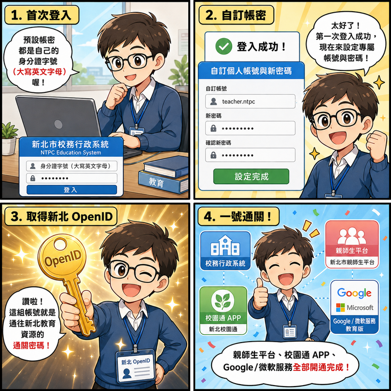 申請新北市校務行政系統帳號的流程